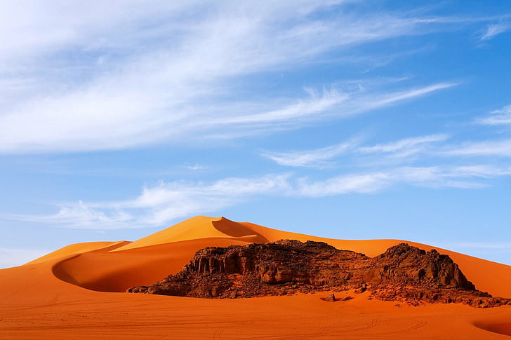 Terre, désert, afrique, algérie, dune, rocher, sahara, sable, Fond d'écran HD