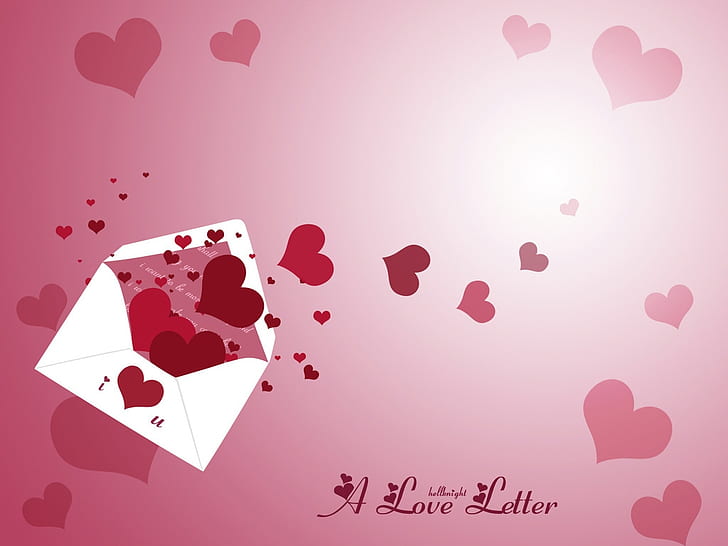 Hearts Letter Valentines Day - Love Letter Abstract 3D and CG HD Art , Love, PINK, hearts, letter, love letter, Pink Hearts, HD wallpaper