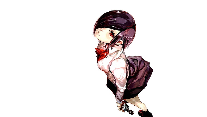 personnage d'anime aux cheveux violet, anime, filles anime, goule de Tokyo, yeux rouges, Kirishima Touka, Fond d'écran HD
