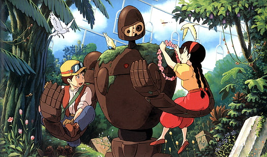Studio Ghibli, Castle in the Sky, สาวการ์ตูน, การ์ตูนชาย, อะนิเมะ, วอลล์เปเปอร์ HD HD wallpaper