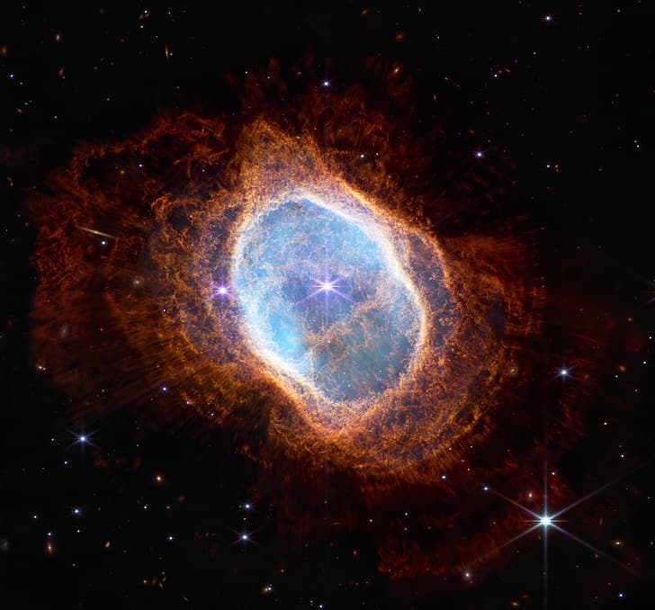 Südlicher Ringnebel, NASA, ESA, JWST, NGC 3132, Dying Star's, Teleskop, Sterne, HD-Hintergrundbild