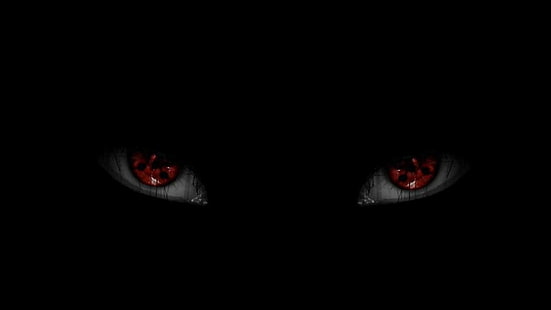 Minimalismus, Naruto Shippuuden, Anime, rote Augen, Sharingan, schwarzer Hintergrund, Uchiha Itachi, Augen, HD-Hintergrundbild HD wallpaper