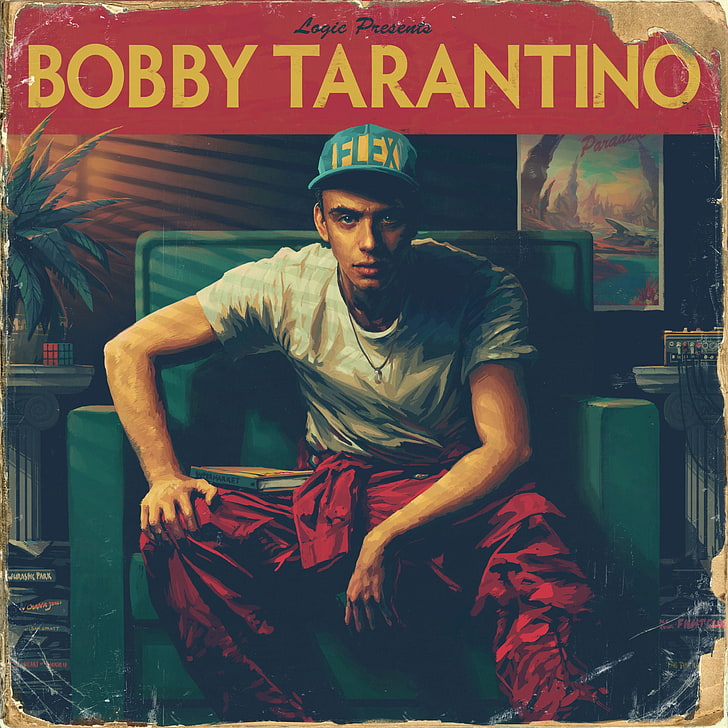 Poster grafis Bobby Tarantino, rap, bobby tarantino, hip hop, sampul album, logika, ilustrasi, Wallpaper HD