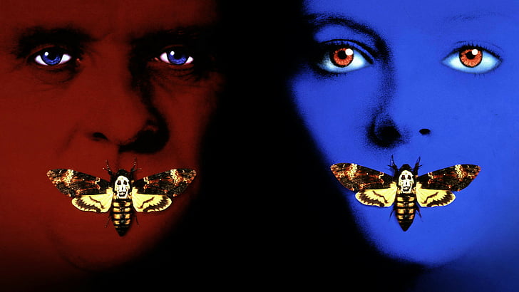 butterfly, dark, drama, lambs, poster, psychedelic, silence, thriller, HD wallpaper
