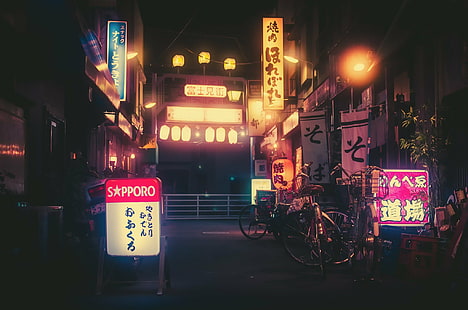 Bogen, Japan, Neon, HD-Hintergrundbild HD wallpaper
