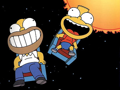 Homer and Bart Simpson wallpaper, The Simpsons, Bart Simpson, Funny, Homer Simpson, HD wallpaper HD wallpaper