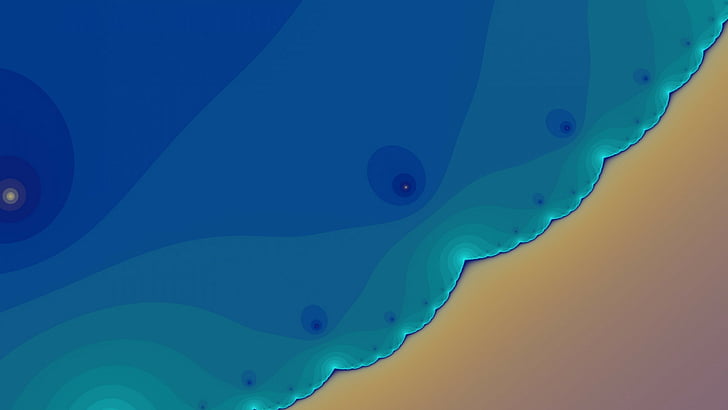 морская съемка иллюстрация, кристалл, 4k, HD обои, волны, синий, коричневый, узор, фон, HD обои