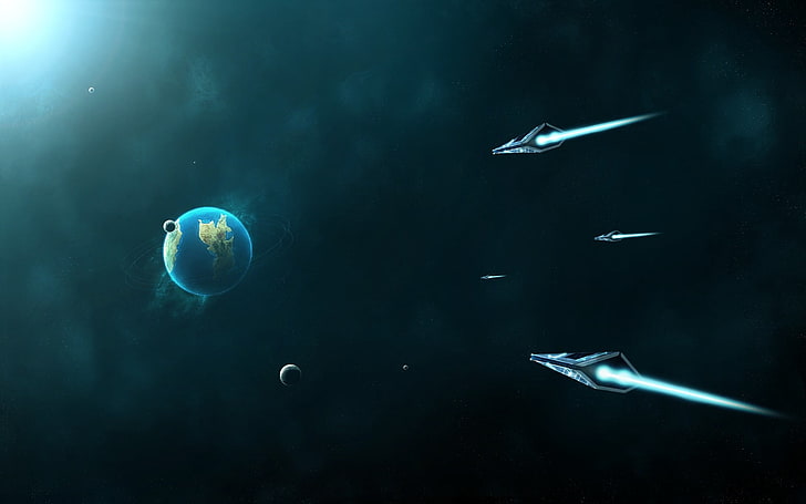 Erdplakat, Science Fiction, Weltraum, Raumschiff, Weltraumkunst, Erde, HD-Hintergrundbild