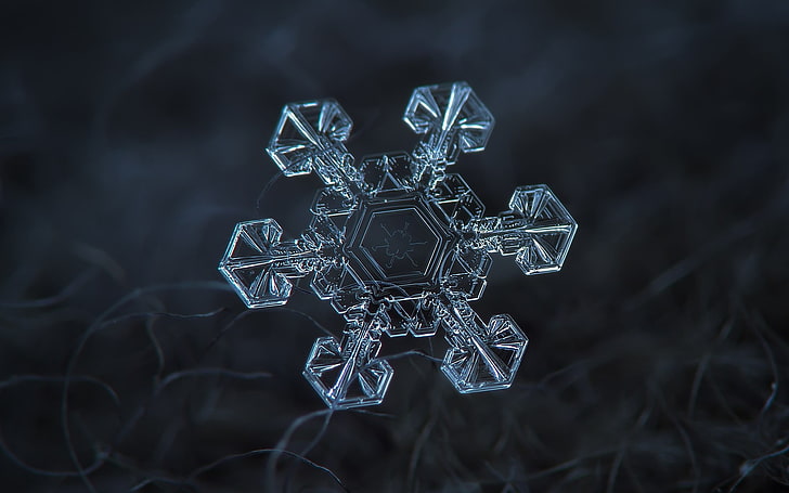 silver-colored snowflakes accessory, snow, snowflake, HD wallpaper