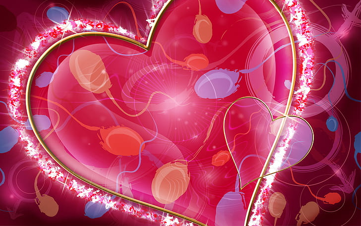 Heart Full Of Love, red heart illustration wallpaper, love, heart, full, HD wallpaper