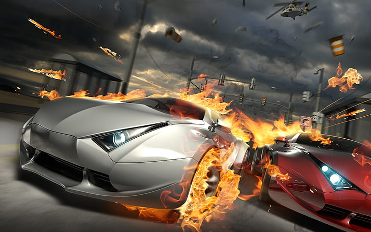 Destructive Car Race, race, destructive, HD wallpaper