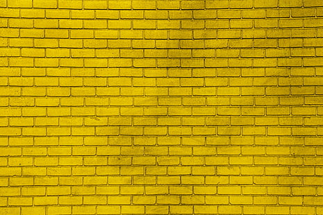 żółty, ściana, farba, cegły, Tapety HD HD wallpaper