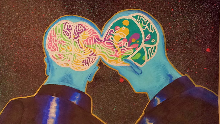 psikedelik, abstrak, karya seni, otak, pikiran, Wallpaper HD