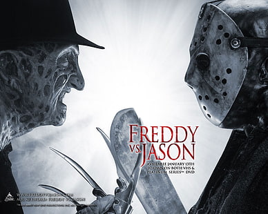 Freddy vs Jason affisch, Freddy Krueger, fredag ​​den 13: e, Freddy vs Jason, filmer, filmkaraktärer, text, HD tapet HD wallpaper