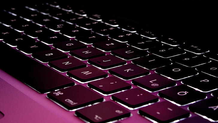 MacBook Pro HD keyboard berwarna ungu, berwarna, keyboard, macbook, pro, ungu, Wallpaper HD