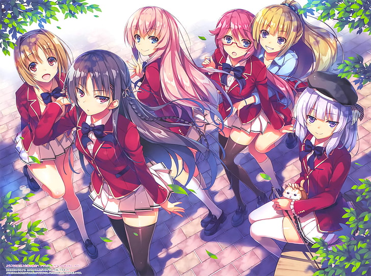 six girl students anime characters wallpaper, Anime, Classroom of the Elite, Airi Sakura, Arisu Sakayanagi, Honami Ichinose, Kei Karuizawa, Kikyō Kushida, Suzune Horikita, HD wallpaper