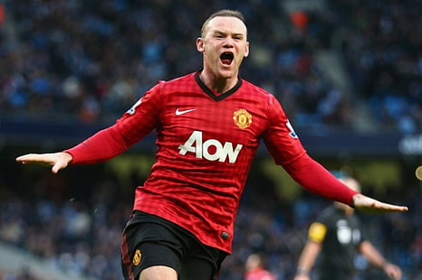 Wayne Rooney, Manchester United, fotbollsspelare, män, sportkläder, HD tapet HD wallpaper