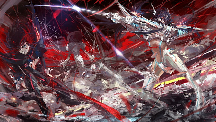 Anime-Illustration, Töte la Töte, Senketsu, Matoi Ryuuko, Kiryuin Satsuki, HD-Hintergrundbild