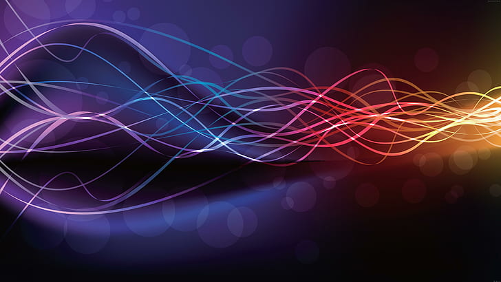 Abtract waves multicolor, purple pink and yellow lights illustration, wave, abstract, color, graphic, HD wallpaper