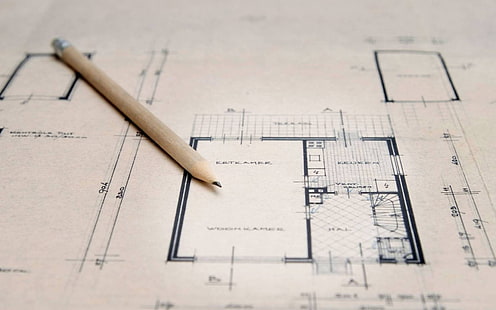 أقلام رصاص ، خريطة ، رسم ، رسم معماري، خلفية HD HD wallpaper