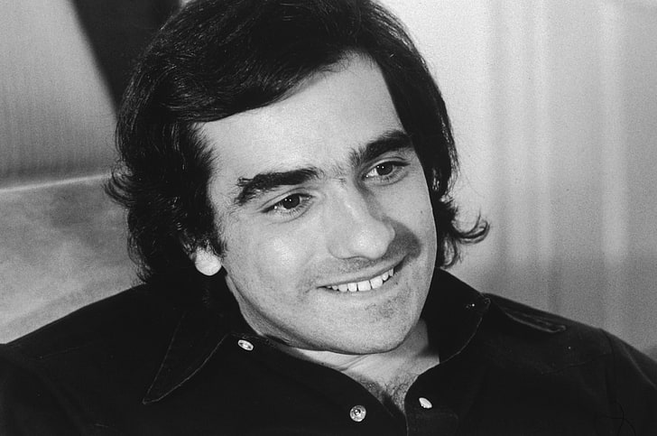 grayscale photo of man, martin scorsese, young, filmmaker, celebrity, bw, HD wallpaper