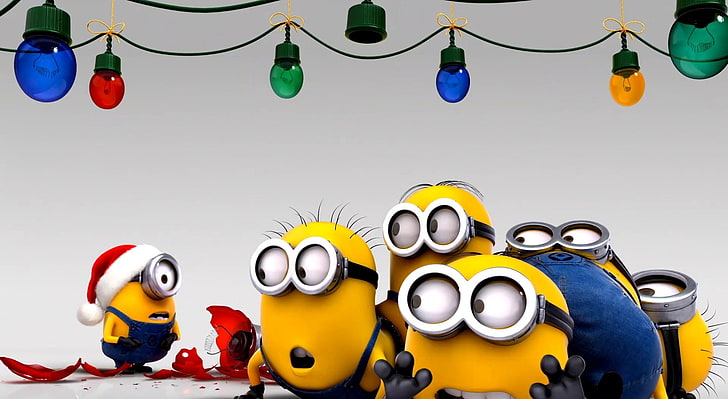 Minions Christmas, Despicable Me Minions wallpaper, Holidays, Christmas, Funny, Holiday, Celebrate, merry christmas, decorations, minions, 2014, HD wallpaper