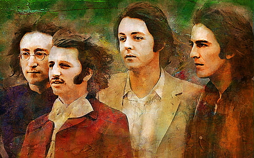 ビートルズ、ジョン・レノンの背景、ポール・マッカートニー、ジョージ・ハリソン、リンゴ・スター、 HDデスクトップの壁紙 HD wallpaper