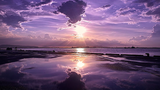Superbe ciel violet, Fond d'écran HD HD wallpaper
