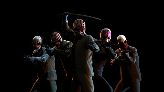 Payday, Payday 2, Chains (Payday), Dallas (Payday), Houston (Payday), Jiro (Payday), Wolf (Payday), HD tapet HD wallpaper