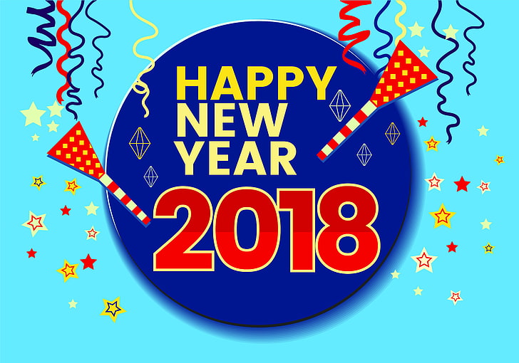 5833x4083 px, Happy New Year 2018, Happy New Year s, Hd New Years s, New Year, Santa, HD wallpaper