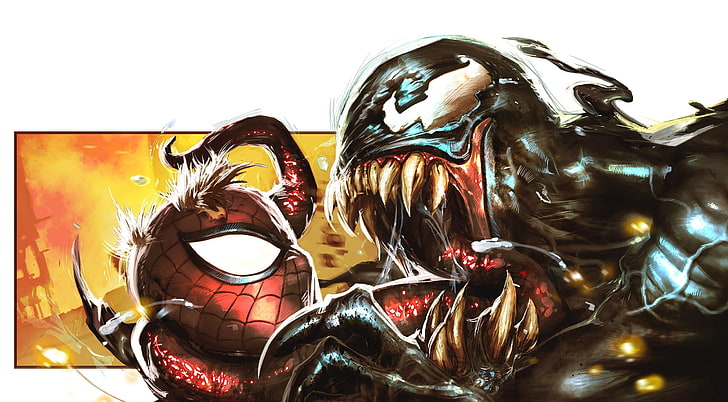 Venom Spiderman Drawing, Marvel Spider-Man dan Venom wallpaper, Permainan, Game Lainnya, Menggambar, Spiderman, Venom, Wallpaper HD