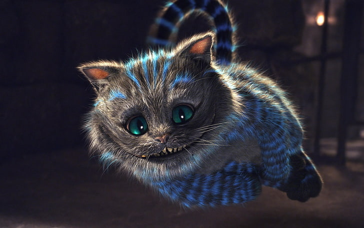 قطة شيشاير ، قطة ، أليس في بلاد العجائب، خلفية HD