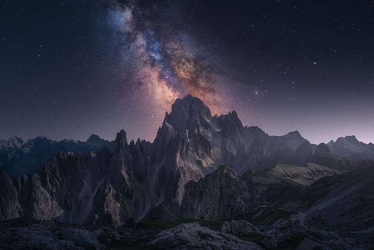 Earth, Night, Milky Way, Mountain, Nature, Sky, Stars, HD wallpaper |  Wallpaperbetter