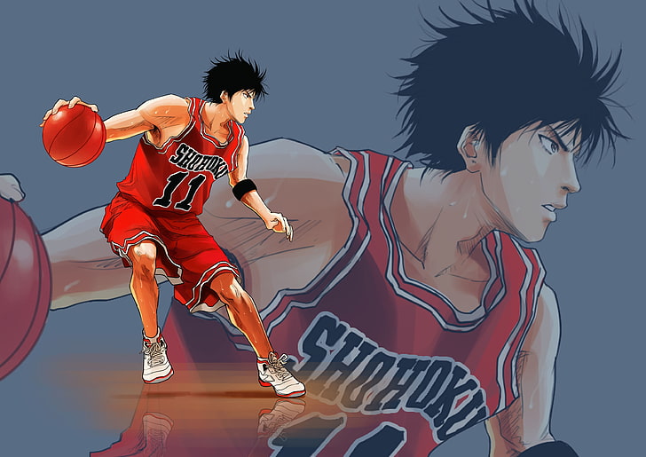 rukawa kaede, basketball, slam dunk, Anime, HD wallpaper