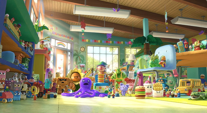 Toy Story 3 New Toys, kadr z filmu animowanego Toy Story, Kreskówki, Toy Story, Story, zabawki, Tapety HD