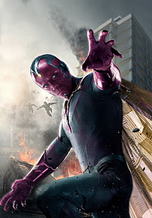 خلفية رقمية من Marvel Vision ، Avengers: Age of Ultron ، The Avengers ، و Paul Bettany ، و The Vision، خلفية HD HD wallpaper