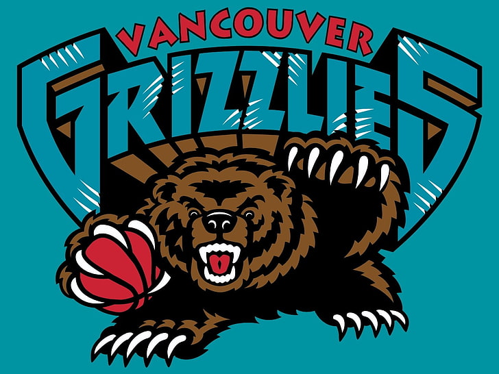 NBA, basketball, Vancouver Grizzlies, Vancouver, sports, Grizzly bear, HD wallpaper