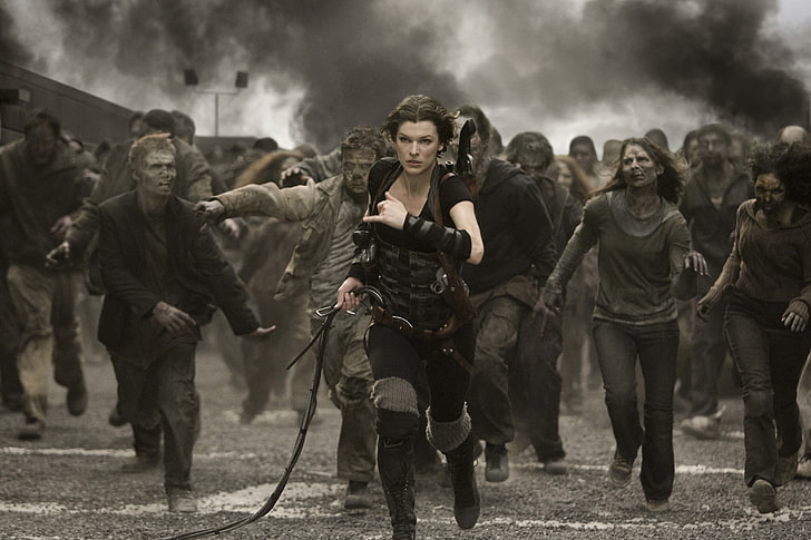 Тапет на Resident Evil Movie, зомбита, жител на злото, Мила Йовович, HD тапет