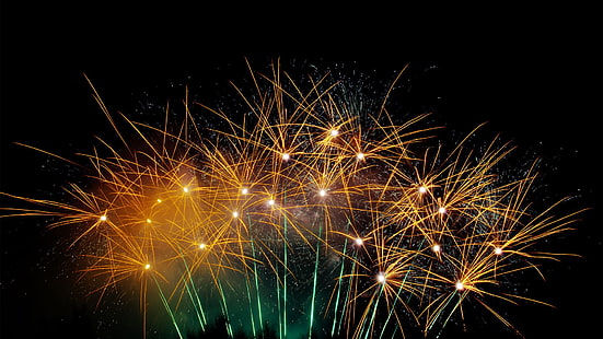 explosion, night, fireworks, photography, HD wallpaper HD wallpaper