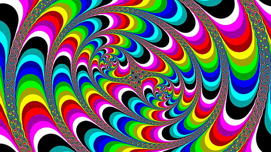Психоделично, цветно, ярко, абстрактно, многоцветна спирална илюзия, психоделично, цветно, ярко, HD тапет HD wallpaper