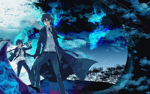 Anime, Blue Exorcist, Ao No Exorcist, Kurikara (Blue Exorcist), Rin Okumura, Yukio Okumura, HD wallpaper HD wallpaper