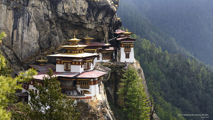 Paro Taktsang kloster, Bhutan, Asien, HD tapet