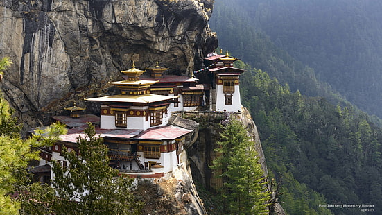 Klasztor Paro Taktsang, Bhutan, Azja, Tapety HD HD wallpaper