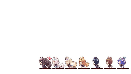 Anime, Nekopara, Azuki (Nekopara), Chibi, Chocola (Nekopara), Kelapa (Nekopara), Maple (Nekopara), Minazuki Shigure, Vanilla (Nekopara), Wallpaper HD HD wallpaper