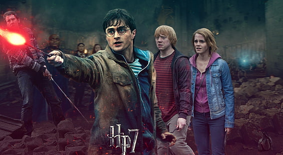 Harry Potter - Pertempuran Hogwarts - Sisi Harry, wallpaper Harry Potter 7, Film, Harry Potter, Wallpaper HD HD wallpaper