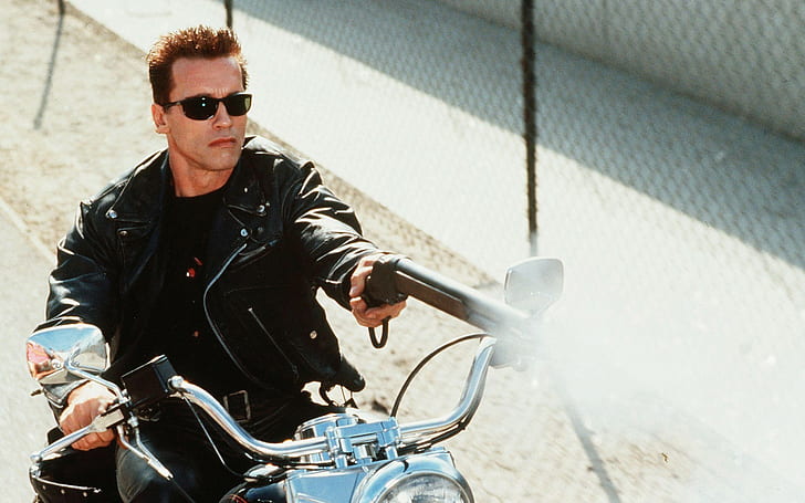 Arnold Schwarzenegger Cyborg Terminator Shotgun Sunglasses HD, film, kacamata hitam, terminator, cyborg, arnold, shotgun, schwarzenegger, Wallpaper HD