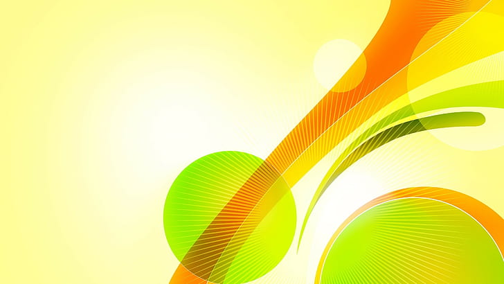 抽象、黄色、緑、オレンジ、抽象、黄色、緑、オレンジ、 HDデスクトップの壁紙