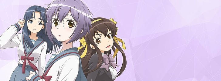 Anime, The Disappearance of Nagato Yuki-chan, Haruhi Suzumiya, Ryōko Asakura, Yuki Nagato, HD wallpaper