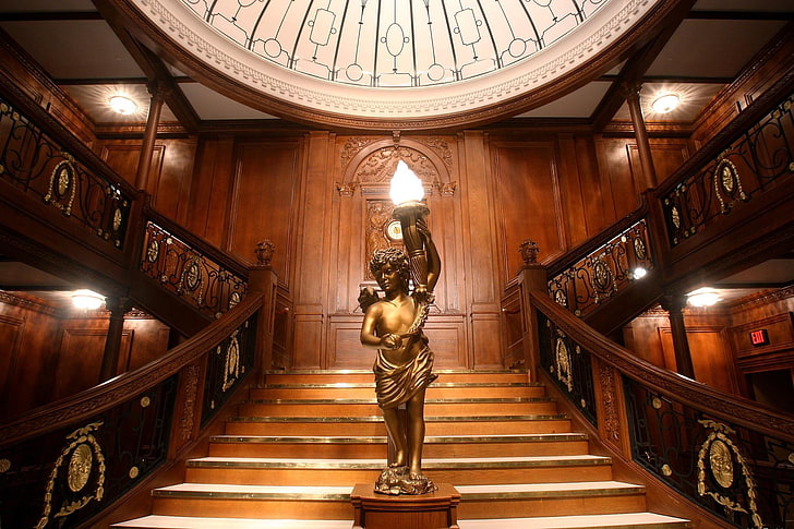 Titanic, interior, tangga, kapal, Wallpaper HD