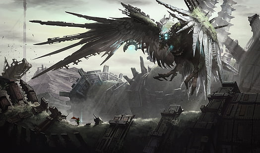 Robot Bird Digital Wallpaper, fantasy art, grafika, Shadow of the Colossus, gry wideo, Shadow of the Colosus, Tapety HD HD wallpaper